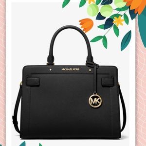 Michael Kors Black Rayne Medium leather Satchel